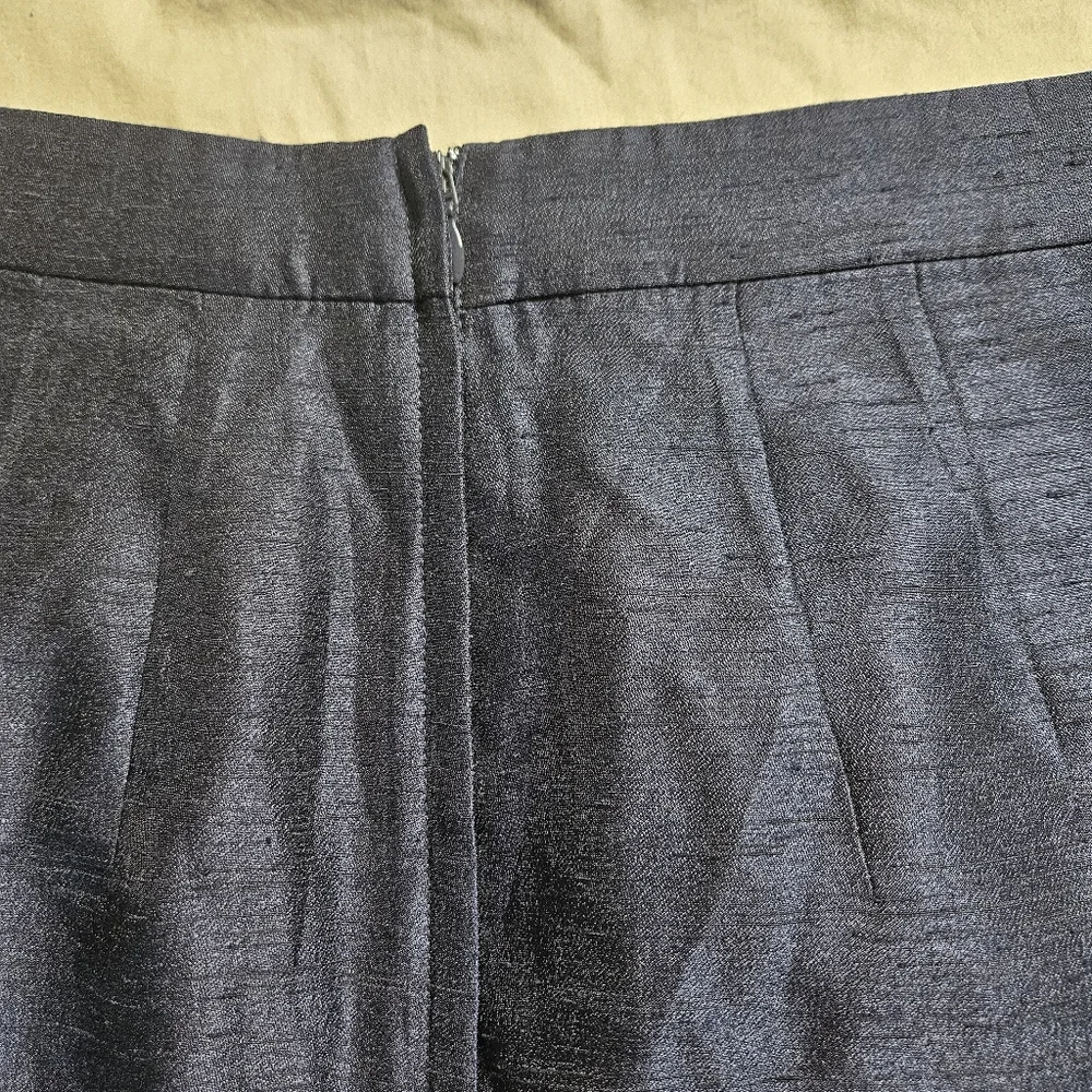H&M Navy Blue Pleated Mini Skirt Size 8‎ A-Line Lined Pockets